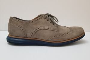 Cole Haan Lunargrand Wingtip Oxford Shoes US Men's Size 12 M C13199 Gray & Blue